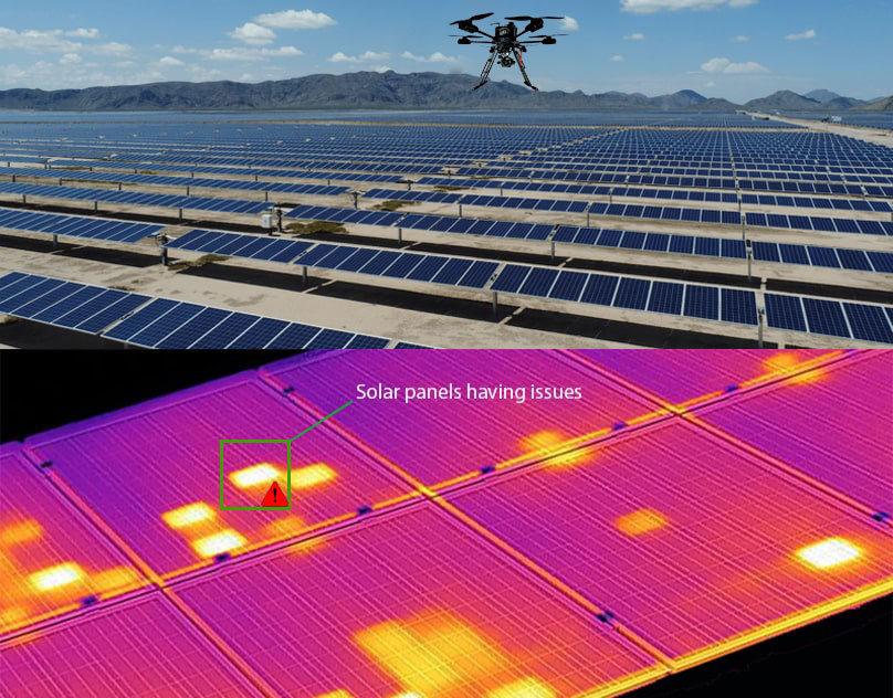 Solar Panel Inspection by Drone's Thermal Camera
